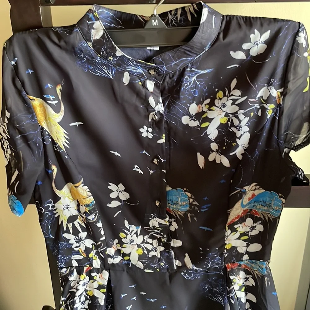 Lovely blue floral Migeer full length dress. Size M - Picture 16 of 16